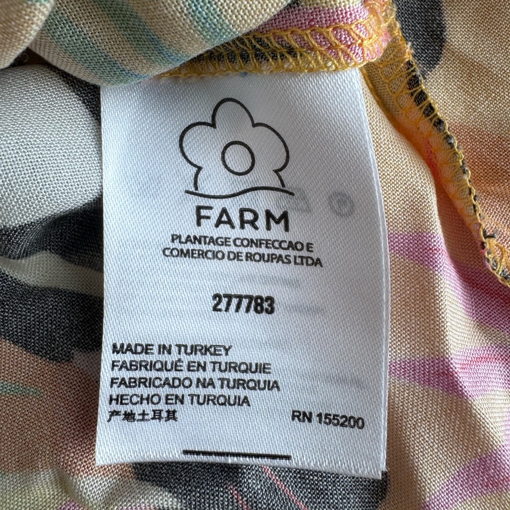 Anthropologie‎ Farm Rio Top Toucan Wrap balloon pull sleeve XS oversized bright - Picture 8 of 11